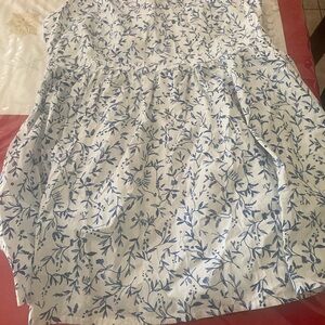 Floral Blue and White Women's Skirt